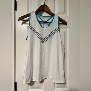 Lucky in Love Vaportex Moisture Wicking White Blue Size Large